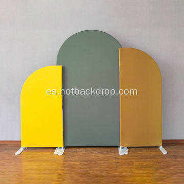 Fondo de pared de marco de arco curvo de color liso